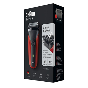 Braun Series 3, black/red - Shaver Item - 300SRED