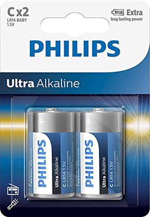 Philips Ultra Alkaline, LR14E, C2, 2 pcs - Battery Item - LR14E2B/10 LR14E2B/10