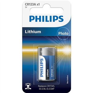 Baterija Philips CR123 Lithium 3 V (CR17345) Prekė - CR123A/01B CR123A/01B