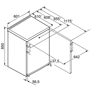 Liebherr, 143 L, height 85 cm, silver - Mini Fridge