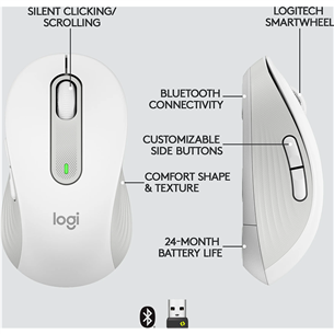 Logitech Signature M650 L, белый - Беспроводная оптическая мышь Товар - 910-006238