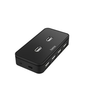 Šakotuvas Hama USB Hub, 7 Ports, USB 2.0, juodas Prekė - 00200123 00200123