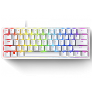 Klaviatūra Razer Huntsman Mini Mercury Ed. Razer Red Switch, US, white Prekė - RZ03-03390400-R3M1 RZ03-03390400-R3M1