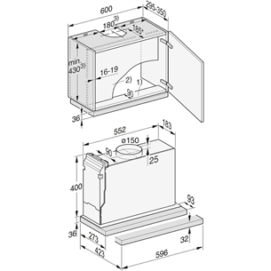 Gartraukis Miele Prekė - DAS2620EDST, ištraukimo galia  555 m³/h, plotis 59.6 cm