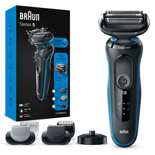 Braun Series 5 AutoSense Wet & Dry, black/blue - Shaver + beard & body trimmer Item - 51-B4650CS 51-B4650CS