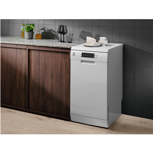 Electrolux 600 Slim, 10 комплектов посуды, ширина 44,6 см, белый - Отдельностоящая посудомоечная машина Товар - ESS43210SW