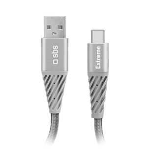 SBS Extreme Charging Cable, USB-A - USB-C, 1,5 m, gray - Cable Item - TECABLEUNRETCK TECABLEUNRETCK