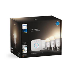 Philips Hue Starter Kit, Bridge, Dimmer, 3x E27, white - Smart light starter kit Item - 929002469204