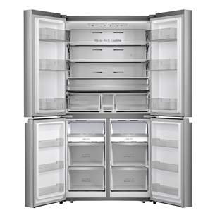 Hisense, Total No Frost, 609 L, height 179 cm, stainless steel - SBS Refrigerator Item - RQ758N4SBSE