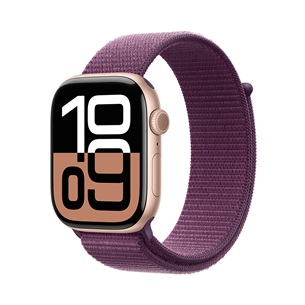 Išmanusis laikrodis  Apple Watch Series 10 GPS, 46 mm, sport loop, rose gold aluminium / plum  Prekė-MWWV3ET/A MWWV3ET/A