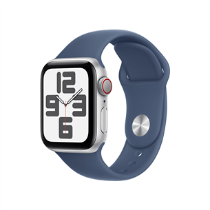 Išmanusis laikrodis Apple Watch SE, 40 mm, GPS + Cellular, sport band, S/M, silver aluminium / denim Prekė-MXGF3ET/A MXGF3ET/A