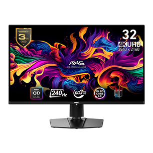 Monitorius MSI MAG321 UPX, 32'', 4K UHD, 240 Hz, QD-OLED, juodas Prekė-MAG321UPXQD-OLED MAG321UPXQD-OLED