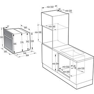 Orkaitė Hisense, 77 L, pirolizė, juoda Prekė-BSA66346PBGWI