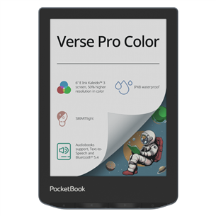 PocketBook Verse Pro Color, 6'', 16 GB, juoda - Elektroninė skaityklė PB634K3-1-WW