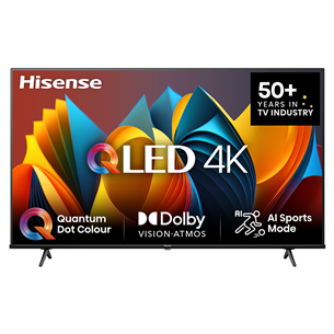 Televizorius Hisense E7NQ, 43'', 4K UHD, QLED, juodas Prekė - 43E7NQ 43E7NQ