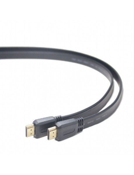 Kabelis Cablexpert 3 m m, Black, HDMI male-male flat cable