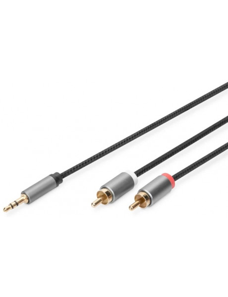 Skirstytuvas Digitus Stereo 3.5mm to 2RCA Splitter Y, M to M DB-510330-018-S 3.5mm stereo, 2x RCA pl