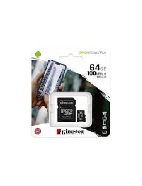 ATMINTIES KORTELĖ Kingston Canvas Select Plus UHS-I 64 GB, MicroSDXC, Flashmemory class 10, SDCS2/64GB