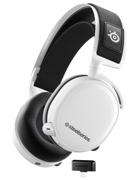 ŽAIDIMŲ AUSINĖS SteelSeries Gaming Headset Arctis 7+ Over-Ear, Built-in microphone, White, Noice can