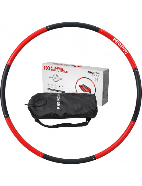 Lankas PROIRON Fitness Hula Hoop 1.8 kg, Black/Red, 73 - 98 cm wide, 8 sections