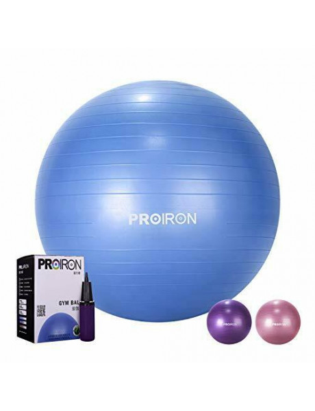 Gimnastikos kamuolys PROIRON Exercise Yoga Ball Balance Ball, Diameter: 65 cm,Thickness: 2 mm, Blu