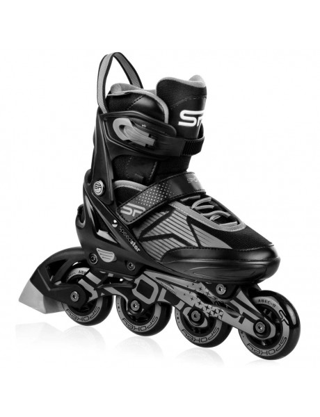 Riedučiai Spokey Adjustable in-line skates SPEED PRO, Max 100kg, Size 33- 36, Black/Grey