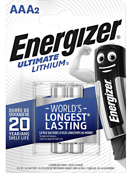 Elementai ENERGIZER Ultimate Lithium L92 AAA BL2 ličio