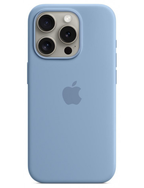Dėklas iPhone 15 Pro Silicone Case with MagSafe - Winter Blue