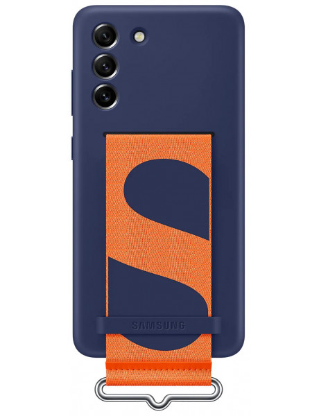 Dėklas GG990TNE Silicone Cover with Strap case for Samsung Galaxy S21 FE, Navy