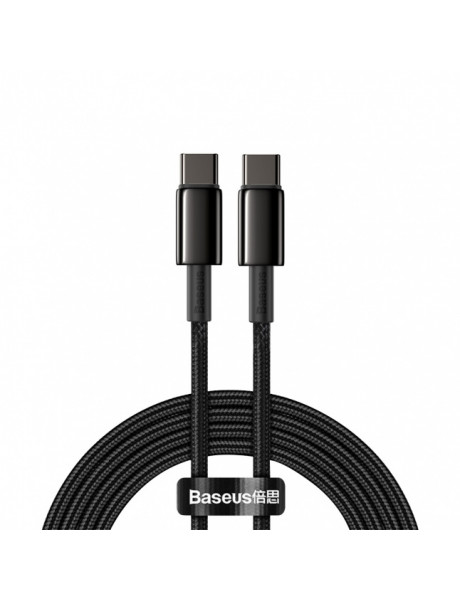 Laidas Baseus Baseus Tungsten Gold Fast Charging Data Cable Type-C to Type-C 100W 2m Black / Black C