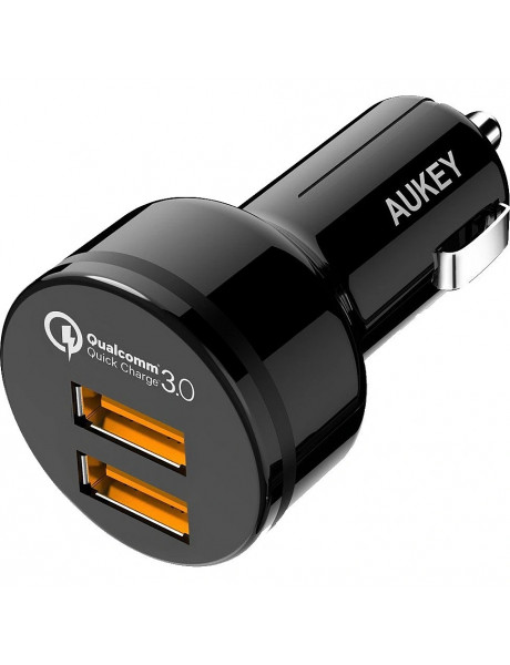 Automobilinis kroviklis Aukey Car Charger 1.2-Port (USB type A) with Quick charge 3.0 CCT8 Black