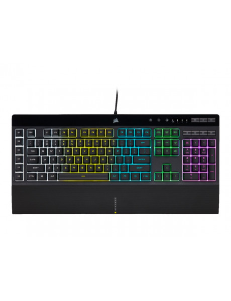 MECHANINĖ KLAVIATŪRA Corsair K55 RGB PRO Gaming Keyboard, RGB LED light, NA, Wired, Black