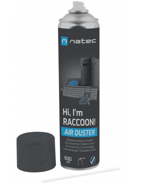 Suspaustas oras Natec Compressed Air Duster, Raccoon Air, 600 ml