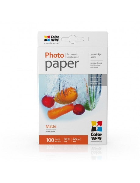 Fotopopierius ColorWay PM2201004R Matte Photo Paper, White, 10 x 15 cm, 220 g/m²