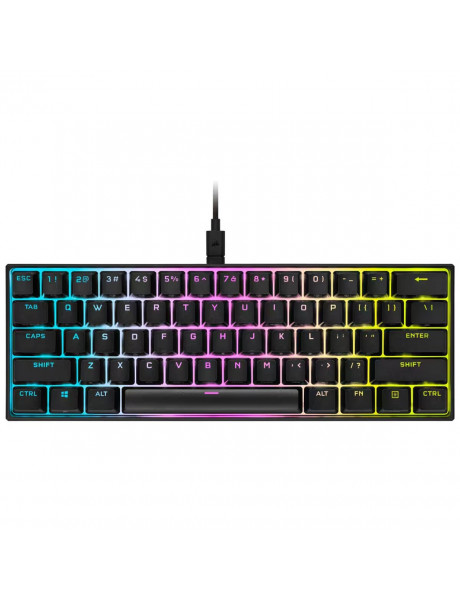 Corsair K65 RGB MINI 60% Mechanical Gaming Keyboard, RGB LED light, US, Wired, Black