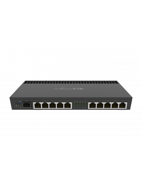 Mikrotik Wired Ethernet Router RB4011iGS+RM, Quad-core 1.4Ghz CPU, 1GB RAM, 512 MB, 1xSFP+, 1xSerial console port, PCB Temperature and Voltage Monitor, IP20, Cage and Desktop Case with Rack Ears, RouterOS L5 | Enthernet Router | RB4011iGS+RM | No Wi-Fi | 