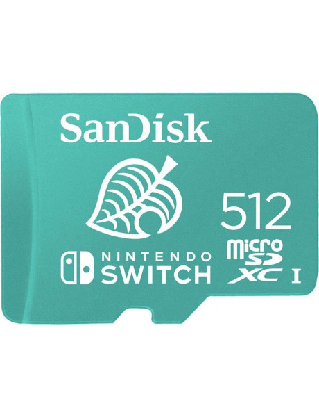 SDSQXAO-512G-GNCZN SanDisk microSDXC card for Nintendo Switch 512GB, up to 100MB/s Read, 60MB/s Write, U3, C10, A1, UHS-1, EAN: 619659184650