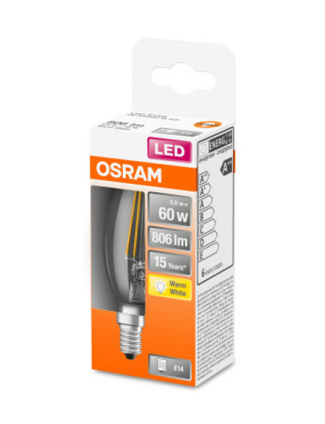 Osram Osram Parathom Classic LED Filament 60 non-dim  6W/827 E14 bulb E14 6 W Warm White