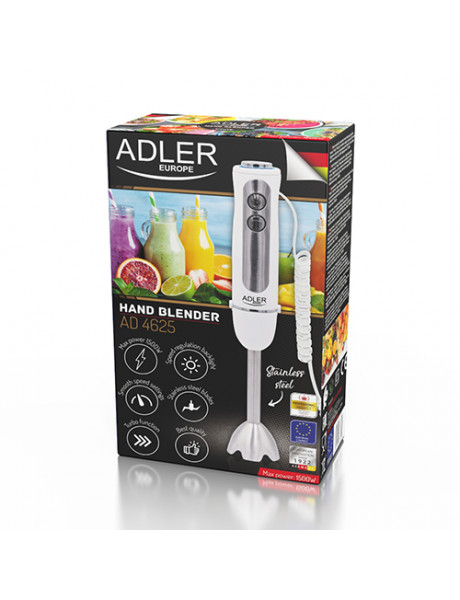 Adler AD 4625w Hand Blender, 1500 W, Number of speeds 5, Turbo mode, White