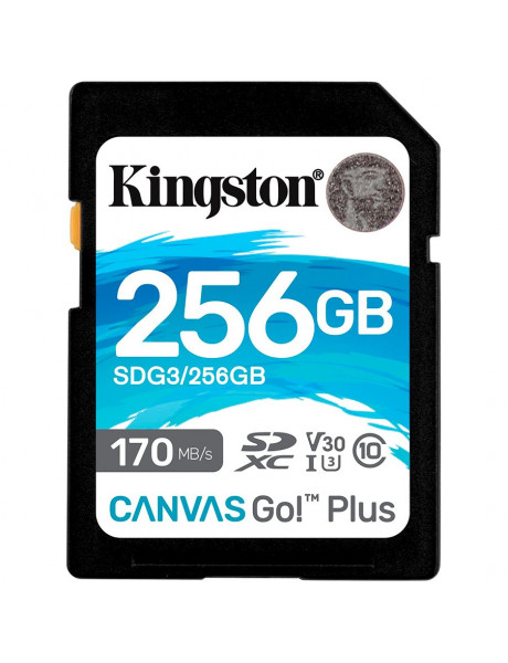 SDG3/256GB Kingston 256GB SDXC Canvas Go Plus 170R C10 UHS-I U3 V30, EAN: 740617301519