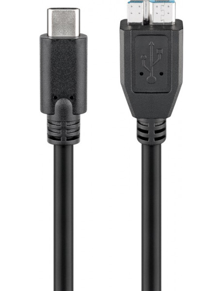 Goobay | Round cable | A | micro-B 3.0 | USB-C (male) | Mbit/s