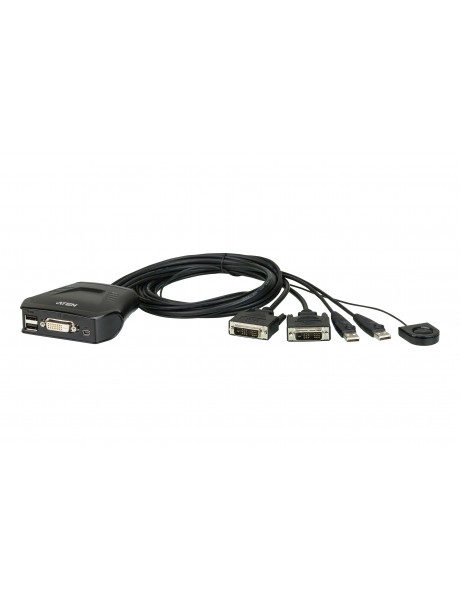 Aten 2-Port USB DVI Cable KVM Switch with Remote Port Selector Aten Remote Port Selector 2-Port USB DVI Cable KVM Switch with Remote Port Selector