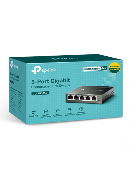 TP-LINK Switch TL-SG105E Web managed Wall mountable 1 Gbps (RJ-45) ports quantity 5 Power supply type External