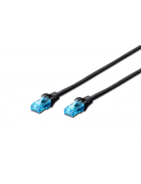 Digitus DK-1512-005/BL 2x RJ45 (8P8C) connectors. Structure: 4 x 2 AWG 26/7, twisted pair. Boots with kink protection, strain relief and latch protection.