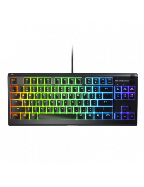 SteelSeries | Gaming Keyboard | Apex 3 Tenkeyless | Gaming keyboard | RGB LED light | NORD | Black | Wired | Whisper-Quiet Switches