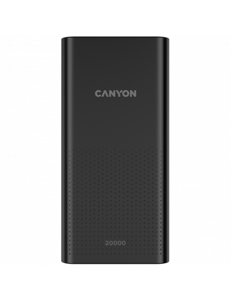 CNE-CPB2001B CANYON PB-2001, Power bank 20000mAh Li-poly battery, Input 5V/2A , Output 5V/2.1A(Max), 144*69*28.5mm, 0.440Kg, Black