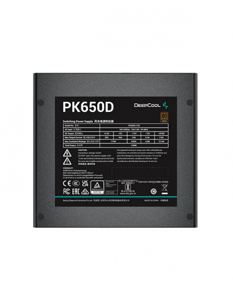 Deepcool PK650D 	ATX12V V2.4, 650 W, 80 PLUS Bronze Certified