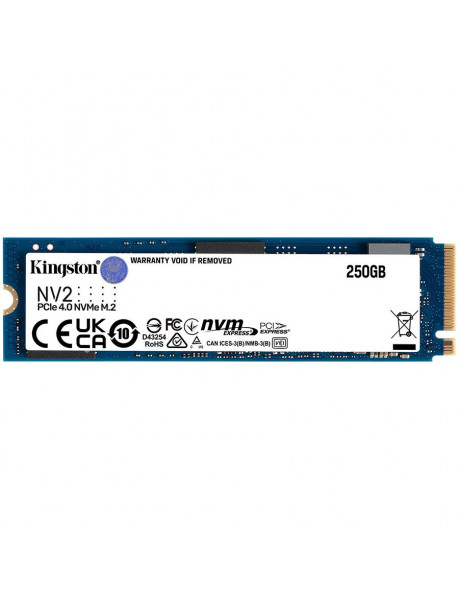 SNV2S/250G Kingston 250GB NV2 M.2 2280 PCIe 4.0 NVMe SSD, up to 3000/1300MB/s, 80TBW, EAN: 740617329889