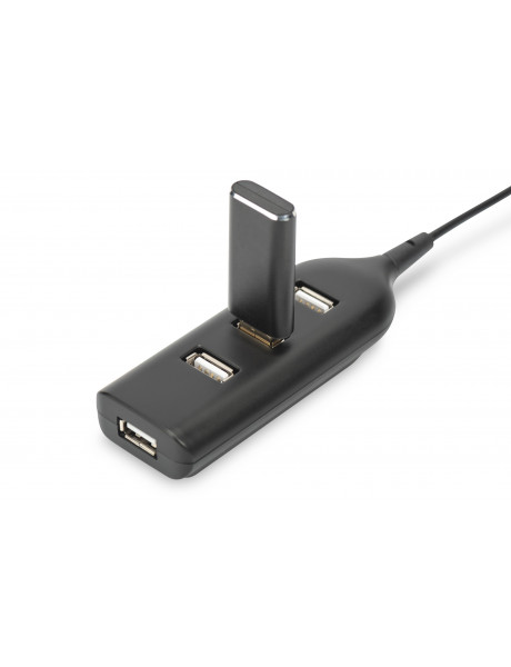 Digitus | AB-50001-1 | USB 2.0 Hub, 4-Port, Bus Powered 4 X USB A/F AT Connected Cable