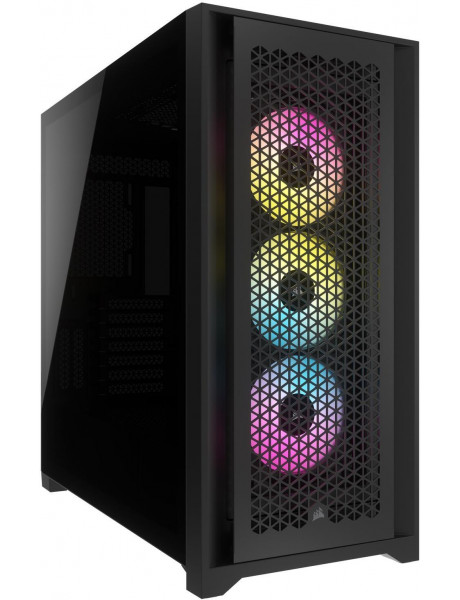 Corsair Tempered Glass PC Case iCUE 5000D RGB AIRFLOW Side window Black  Mid-Tower Power supply included No